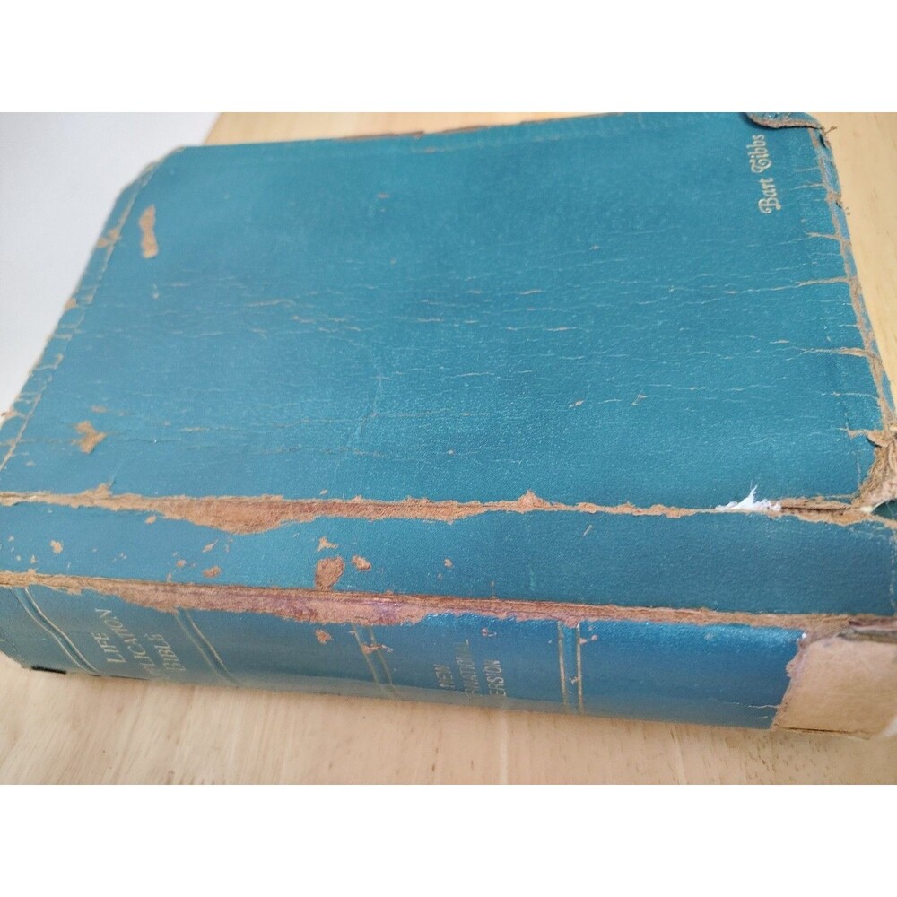 Life Appiication Zondervan Bible Turqoise Bonded Leather 1978 Rare Color
